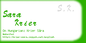 sara krier business card